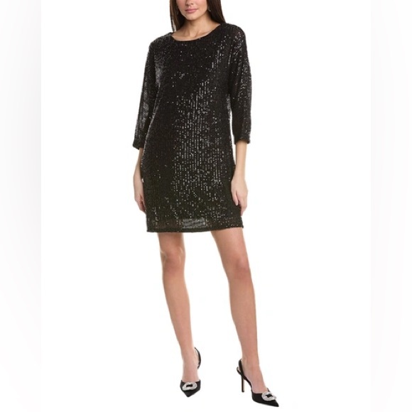 Vince Camuto Sparkle & Shine Sequin Dolman Shift Dress - Picture 1 of 6